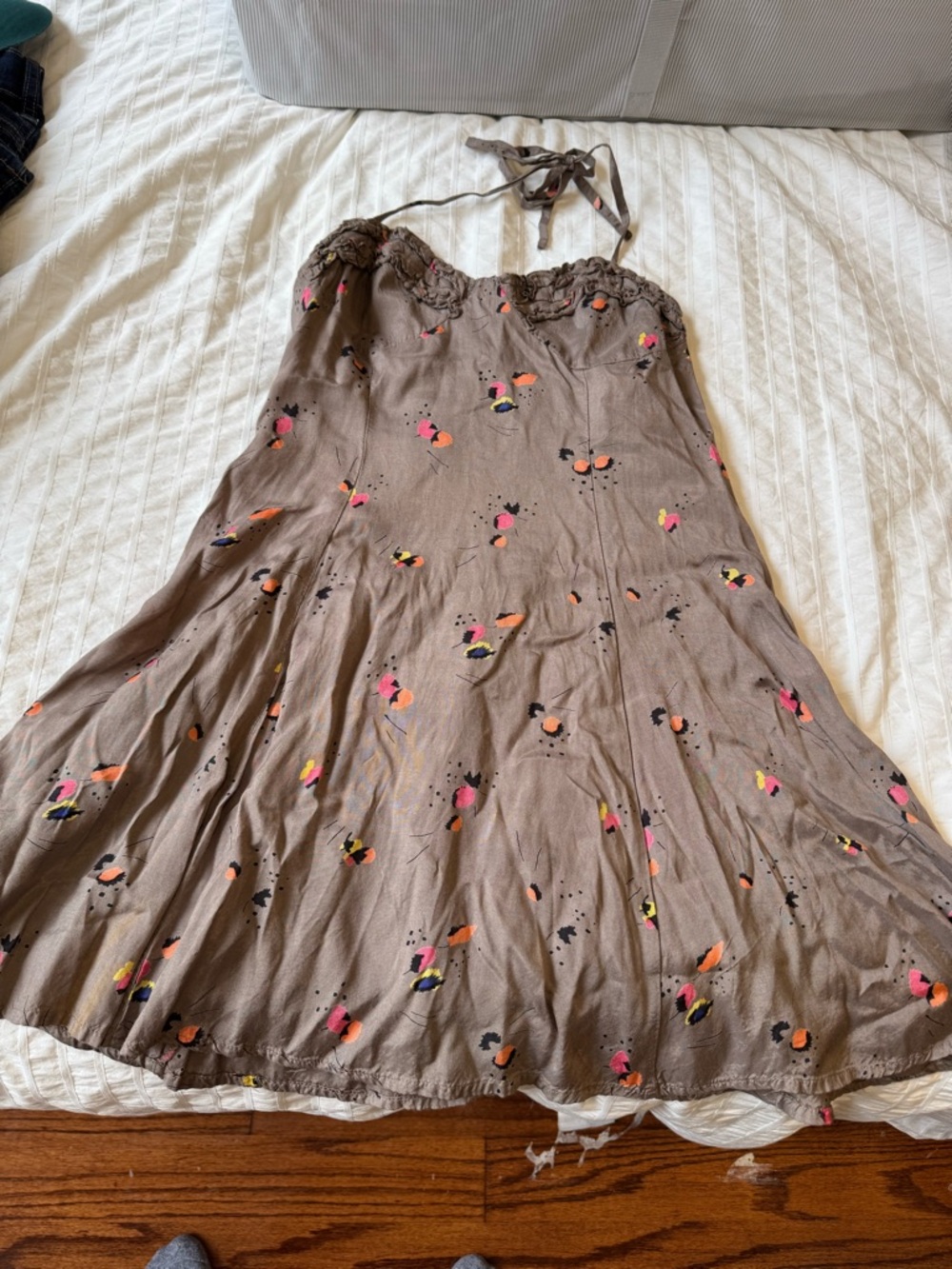 Pins and Needles Embroidered Brown Top